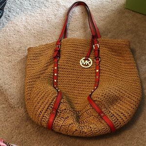 Euc Michael Kors straw tote